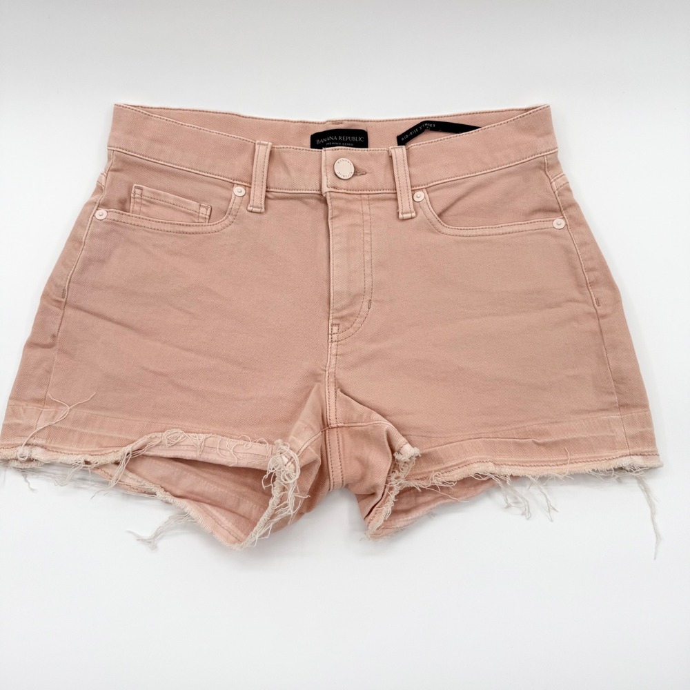 Banana Republic Premium‎ Denim Mid-Rise 3" Cut-Off Shorts Pink Size 27